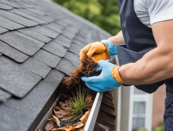 A flat commercial roof assembly detailing water drainage systems and membrane coverage